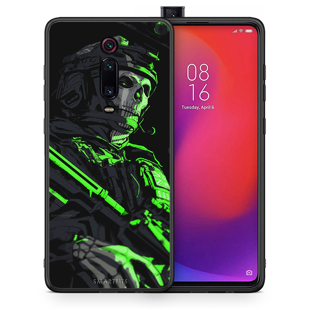 Θήκη Αγίου Βαλεντίνου Xiaomi Mi 9T Green Soldier από τη Smartfits με σχέδιο στο πίσω μέρος και μαύρο περίβλημα | Xiaomi Mi 9T Green Soldier case with colorful back and black bezels