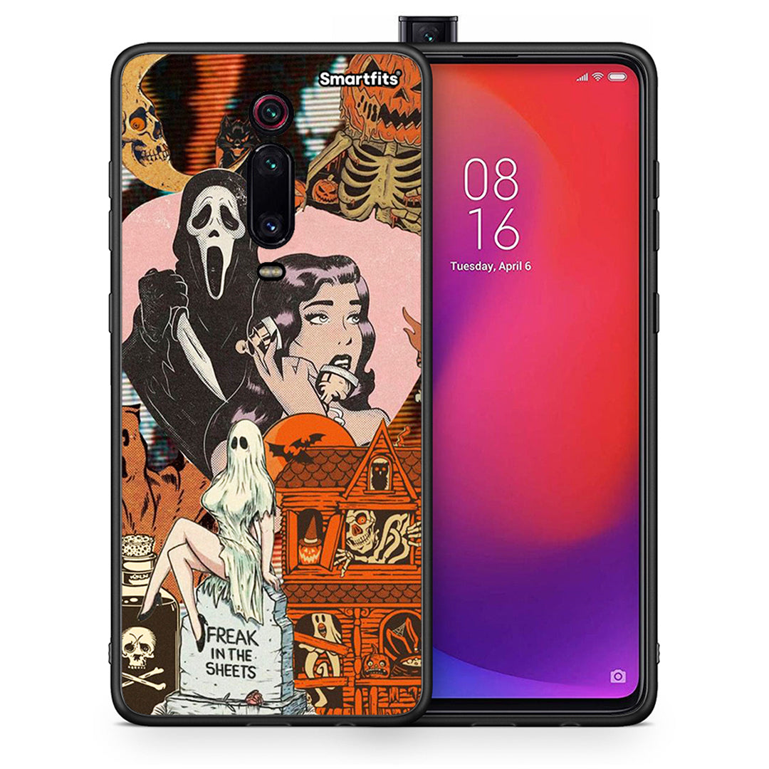 Θήκη Xiaomi Redmi K20 / K20 Pro Halloween Collage από τη Smartfits με σχέδιο στο πίσω μέρος και μαύρο περίβλημα | Xiaomi Redmi K20 / K20 Pro Halloween Collage case with colorful back and black bezels