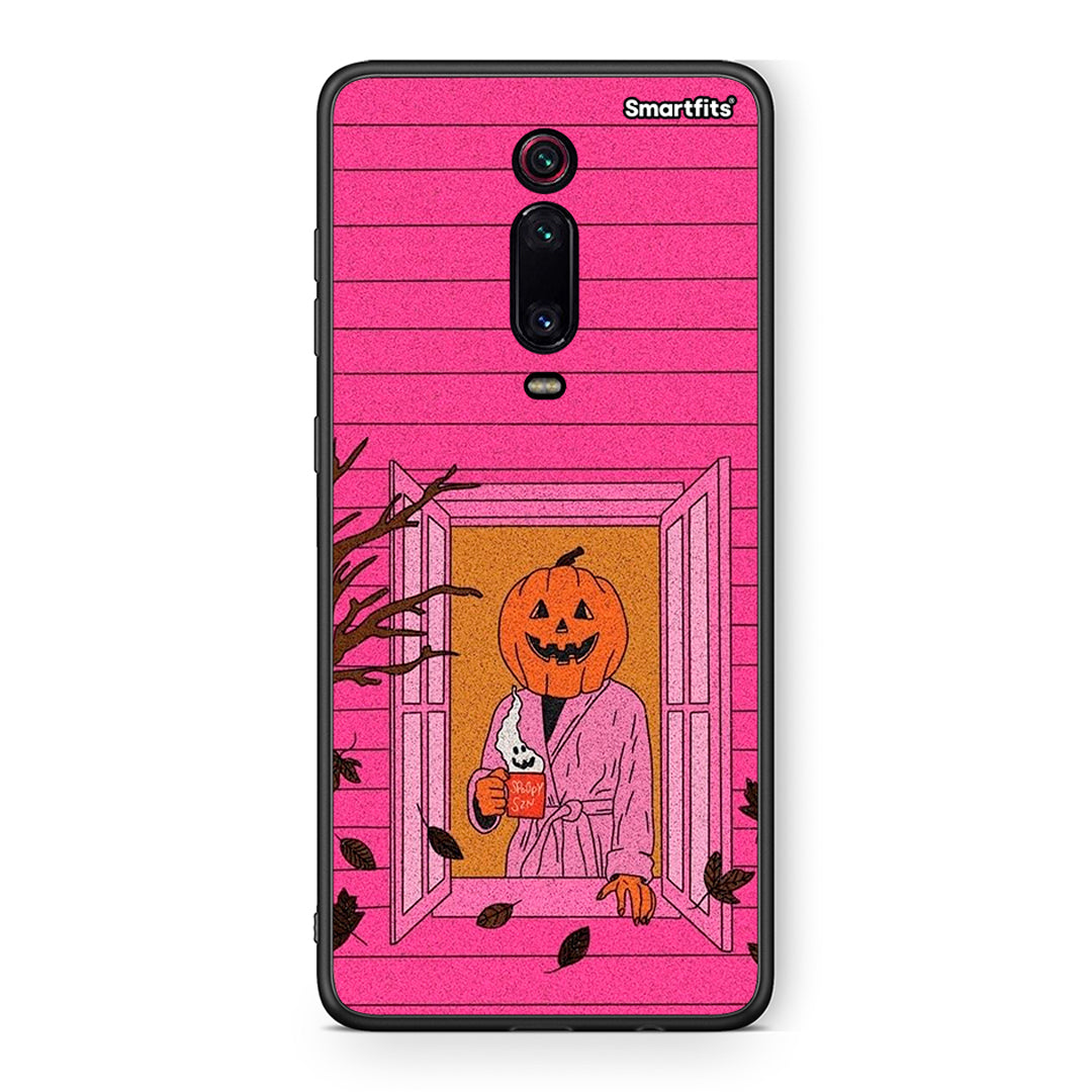 Xiaomi Mi 9T Halloween Pumpkin Lady Θήκη από τη Smartfits με σχέδιο στο πίσω μέρος και μαύρο περίβλημα | Smartphone case with colorful back and black bezels by Smartfits