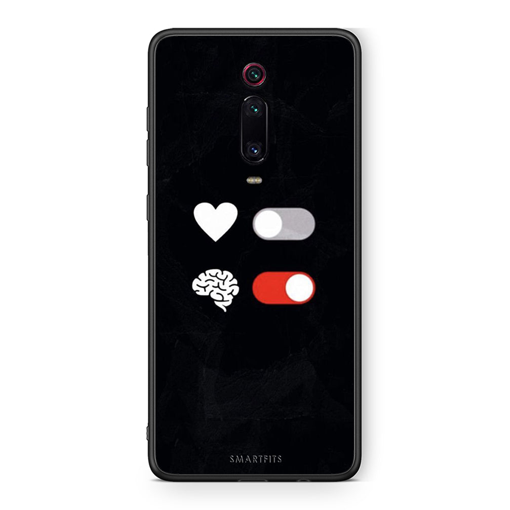 Xiaomi Mi 9T Heart Vs Brain Θήκη Αγίου Βαλεντίνου από τη Smartfits με σχέδιο στο πίσω μέρος και μαύρο περίβλημα | Smartphone case with colorful back and black bezels by Smartfits