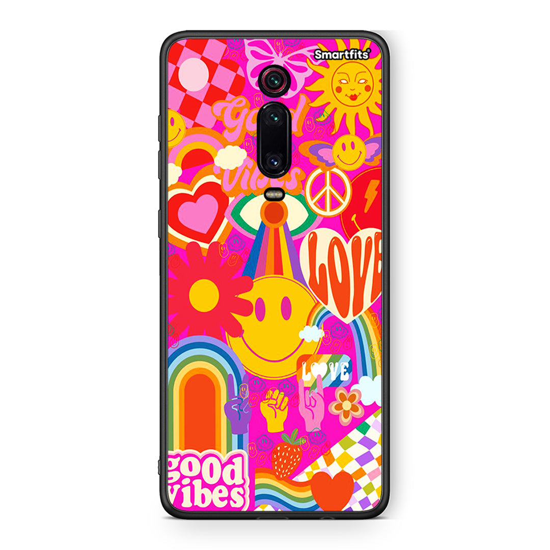 Xiaomi Mi 9T Hippie Love θήκη από τη Smartfits με σχέδιο στο πίσω μέρος και μαύρο περίβλημα | Smartphone case with colorful back and black bezels by Smartfits