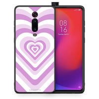 Thumbnail for Θήκη Xiaomi Mi 9T Lilac Hearts από τη Smartfits με σχέδιο στο πίσω μέρος και μαύρο περίβλημα | Xiaomi Mi 9T Lilac Hearts case with colorful back and black bezels