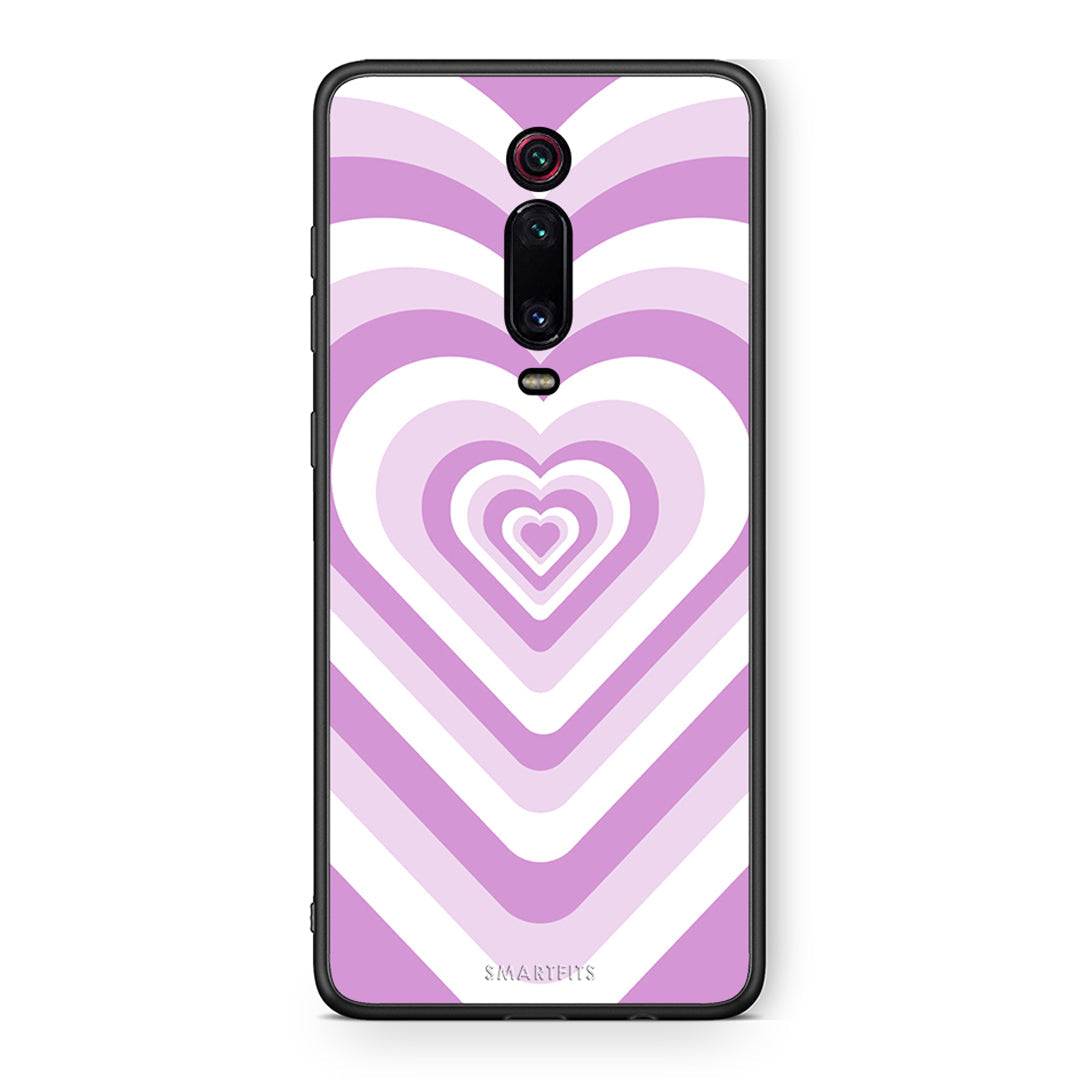 Xiaomi Mi 9T Lilac Hearts θήκη από τη Smartfits με σχέδιο στο πίσω μέρος και μαύρο περίβλημα | Smartphone case with colorful back and black bezels by Smartfits