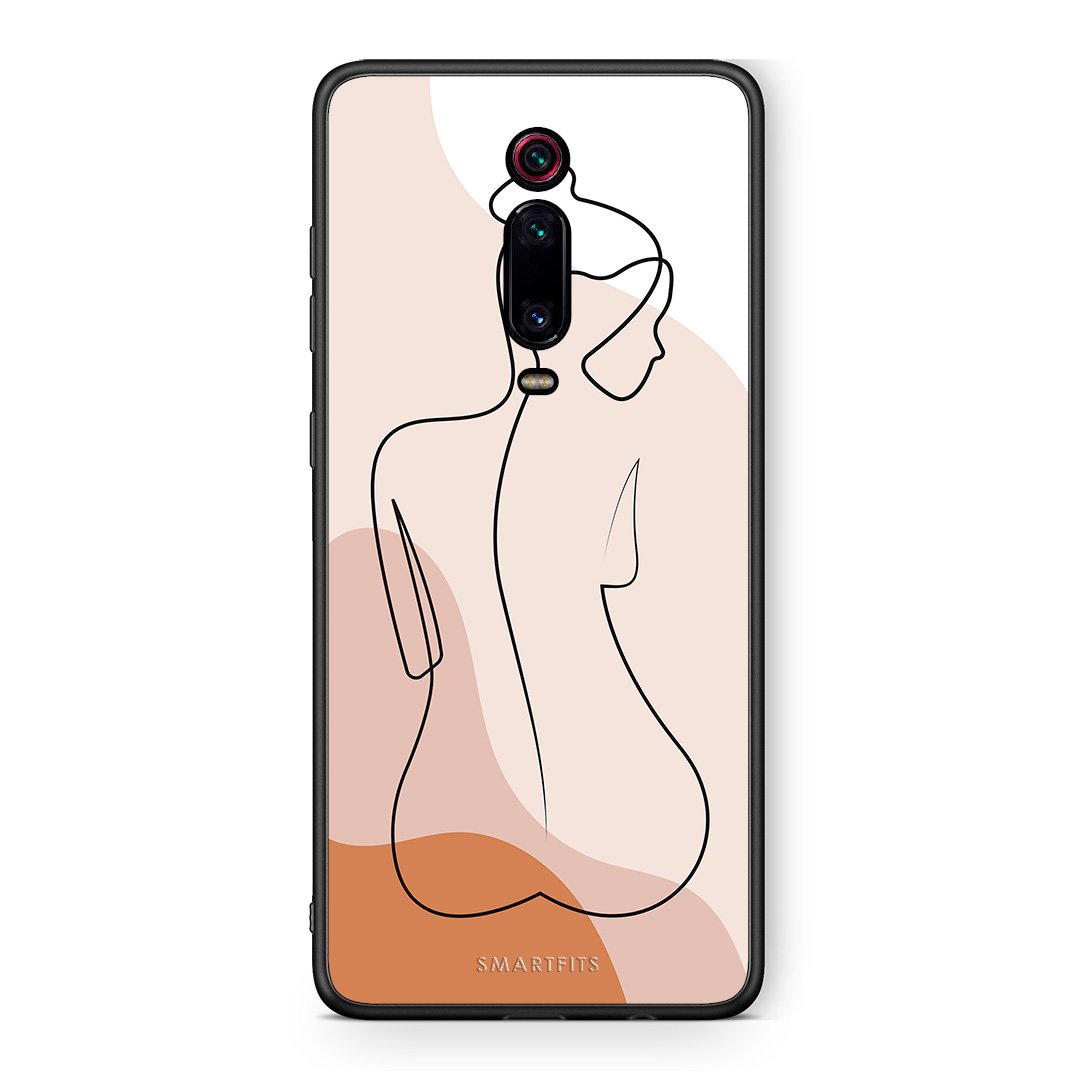 Xiaomi Mi 9T LineArt Woman θήκη από τη Smartfits με σχέδιο στο πίσω μέρος και μαύρο περίβλημα | Smartphone case with colorful back and black bezels by Smartfits