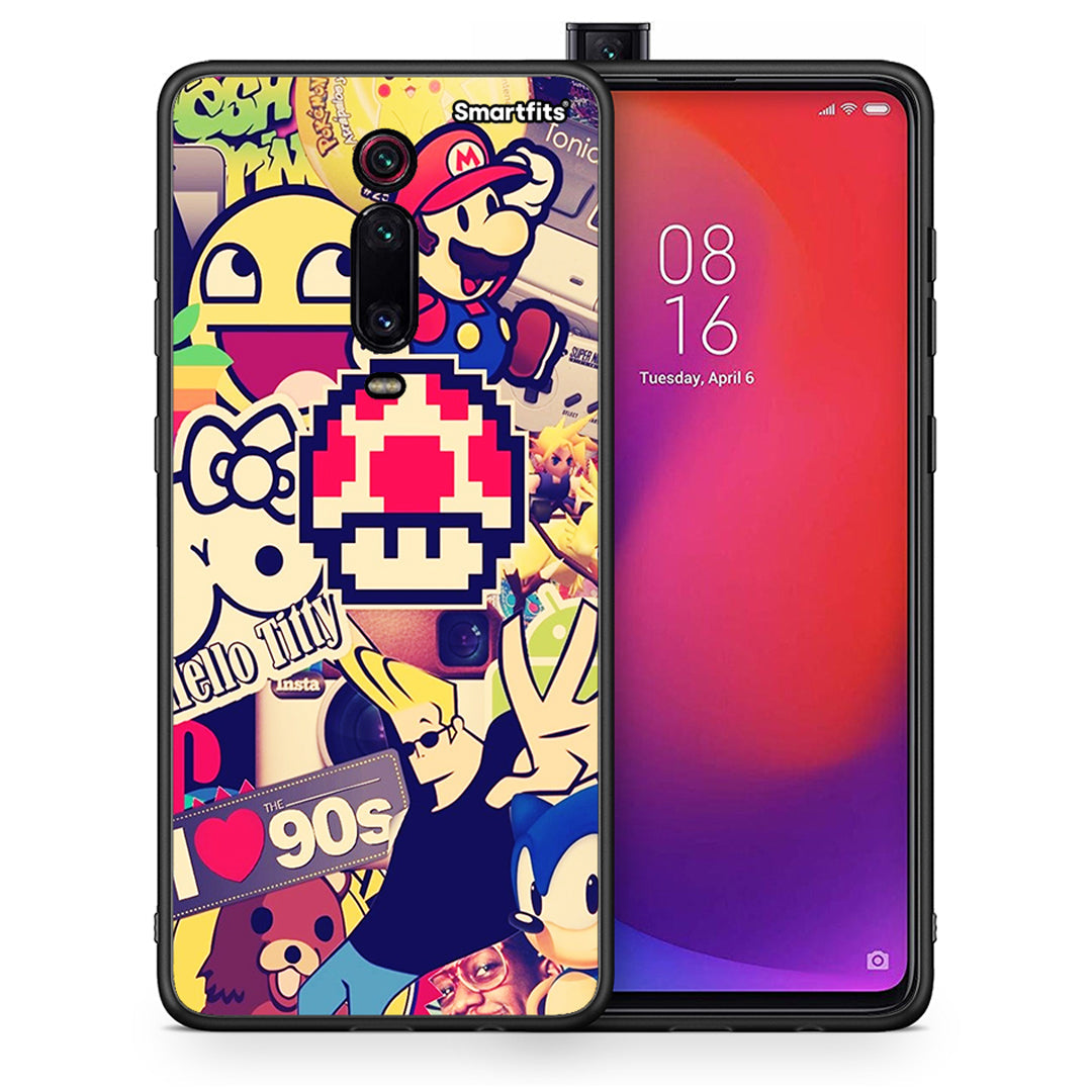 Θήκη Xiaomi Mi 9T Love The 90s από τη Smartfits με σχέδιο στο πίσω μέρος και μαύρο περίβλημα | Xiaomi Mi 9T Love The 90s case with colorful back and black bezels