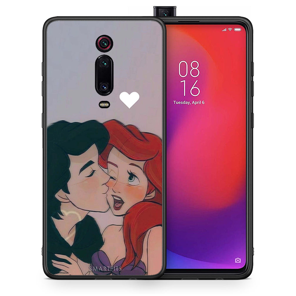 Θήκη Αγίου Βαλεντίνου Xiaomi Mi 9T Mermaid Love από τη Smartfits με σχέδιο στο πίσω μέρος και μαύρο περίβλημα | Xiaomi Mi 9T Mermaid Love case with colorful back and black bezels