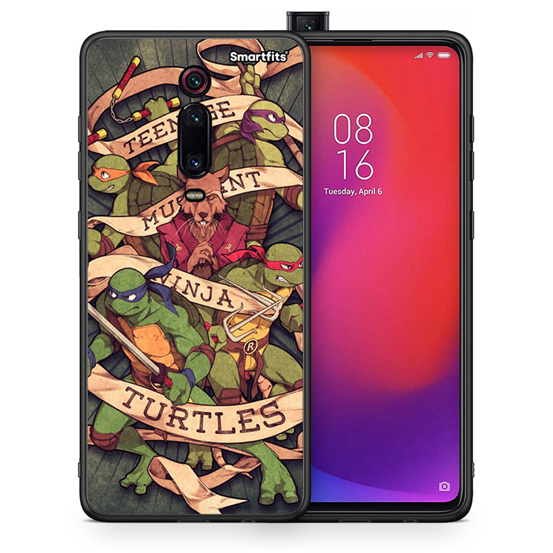 Θήκη Xiaomi Redmi K20/K20 Pro Ninja Turtles από τη Smartfits με σχέδιο στο πίσω μέρος και μαύρο περίβλημα | Xiaomi Redmi K20/K20 Pro Ninja Turtles case with colorful back and black bezels