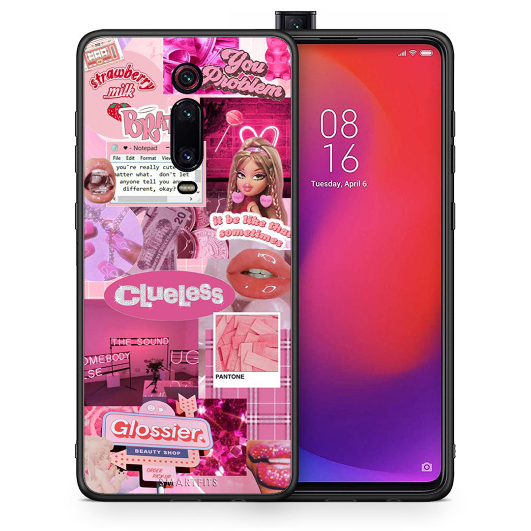 Θήκη Αγίου Βαλεντίνου Xiaomi Mi 9T Pink Love από τη Smartfits με σχέδιο στο πίσω μέρος και μαύρο περίβλημα | Xiaomi Mi 9T Pink Love case with colorful back and black bezels