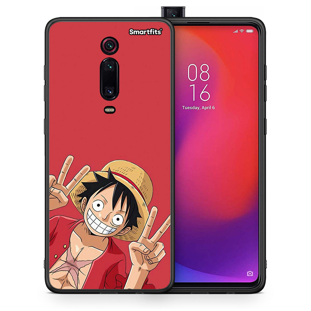 Θήκη Xiaomi Mi 9T Pirate Luffy από τη Smartfits με σχέδιο στο πίσω μέρος και μαύρο περίβλημα | Xiaomi Mi 9T Pirate Luffy case with colorful back and black bezels