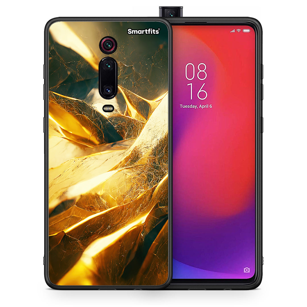 Θήκη Xiaomi Redmi K20/K20 Pro Real Gold από τη Smartfits με σχέδιο στο πίσω μέρος και μαύρο περίβλημα | Xiaomi Redmi K20/K20 Pro Real Gold case with colorful back and black bezels