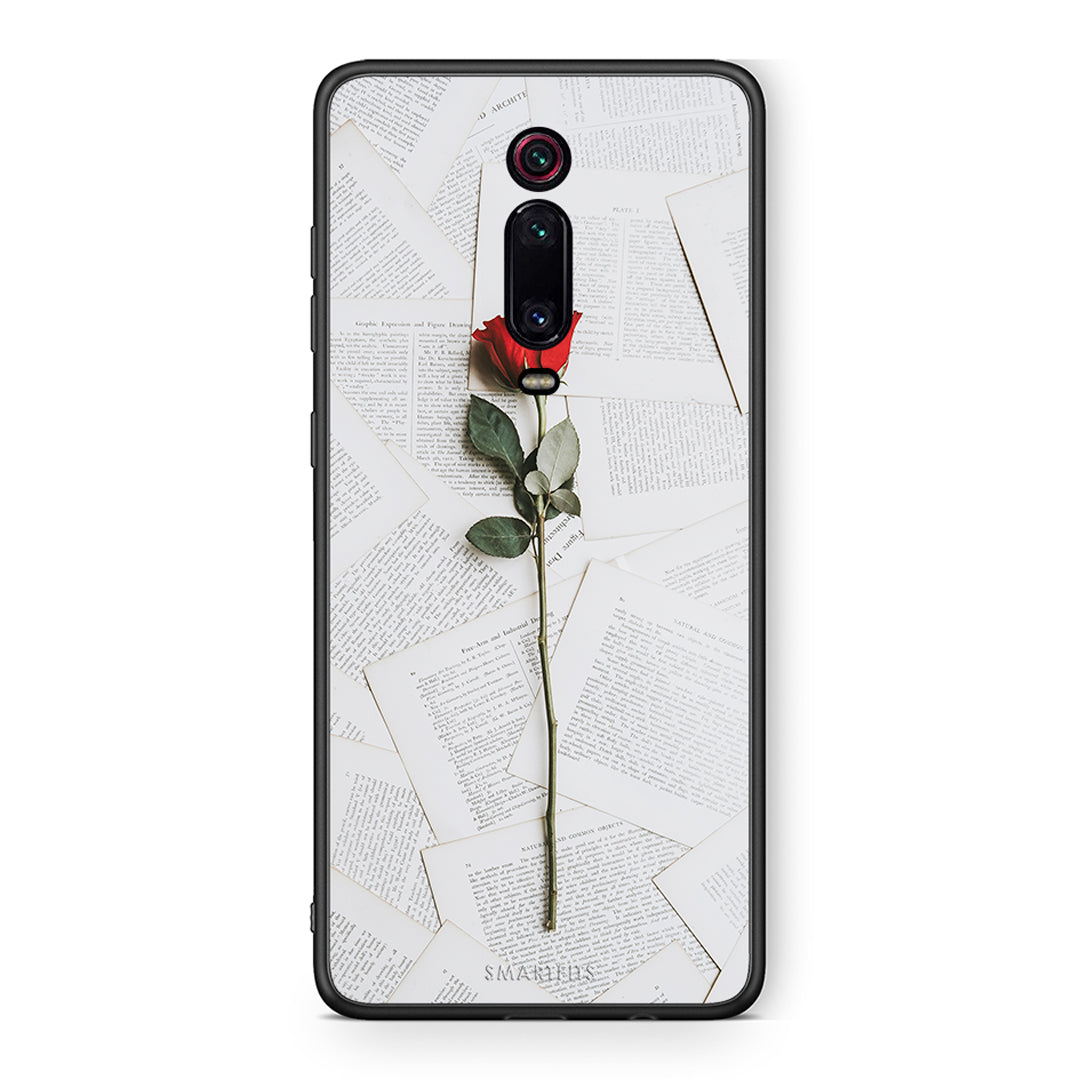 Xiaomi Mi 9T Red Rose θήκη από τη Smartfits με σχέδιο στο πίσω μέρος και μαύρο περίβλημα | Smartphone case with colorful back and black bezels by Smartfits