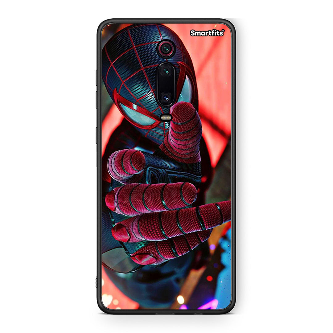 Xiaomi Mi 9T Spider Hand Θήκη από τη Smartfits με σχέδιο στο πίσω μέρος και μαύρο περίβλημα | Smartphone case with colorful back and black bezels by Smartfits