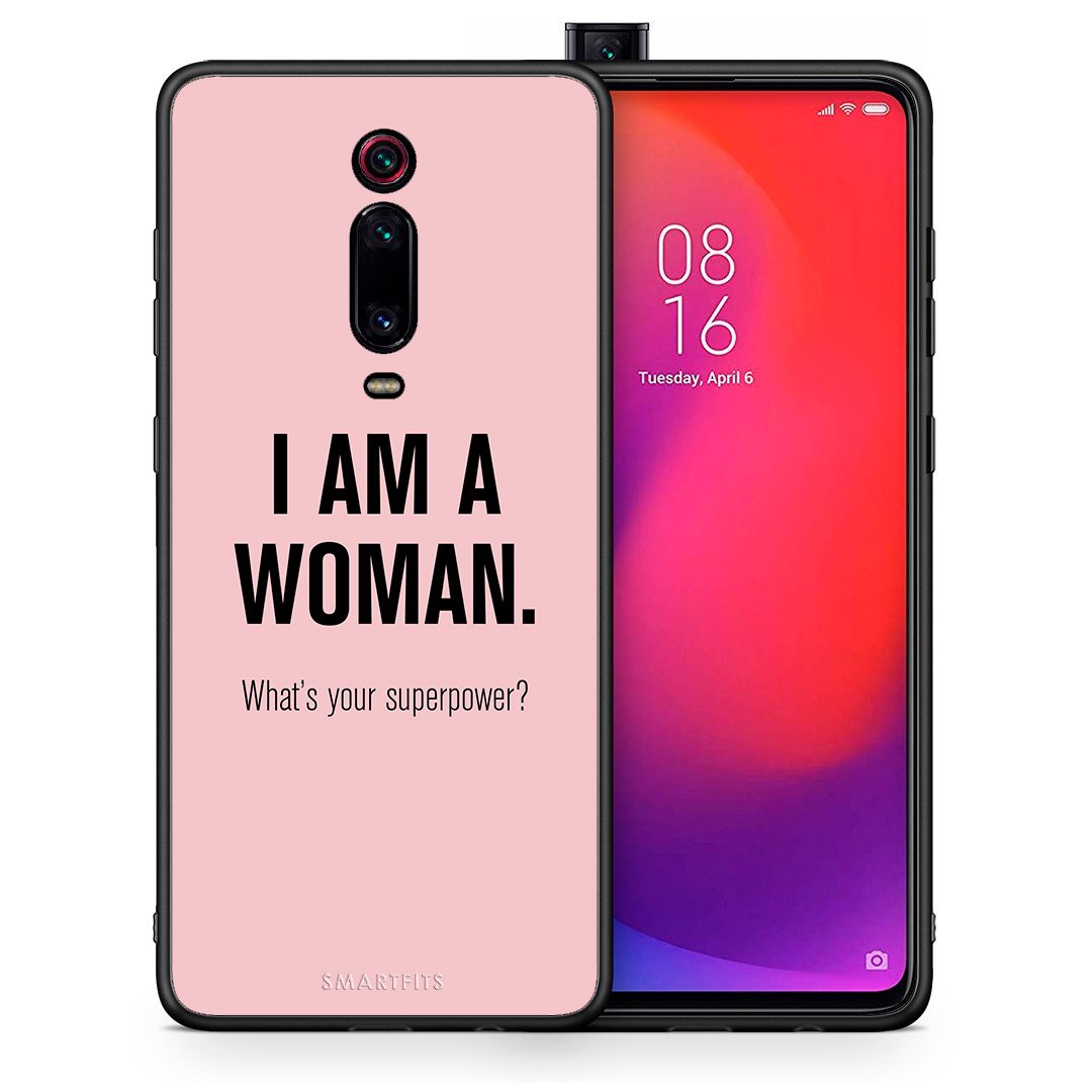 Θήκη Xiaomi Redmi K20/K20 Pro Superpower Woman από τη Smartfits με σχέδιο στο πίσω μέρος και μαύρο περίβλημα | Xiaomi Redmi K20/K20 Pro Superpower Woman case with colorful back and black bezels