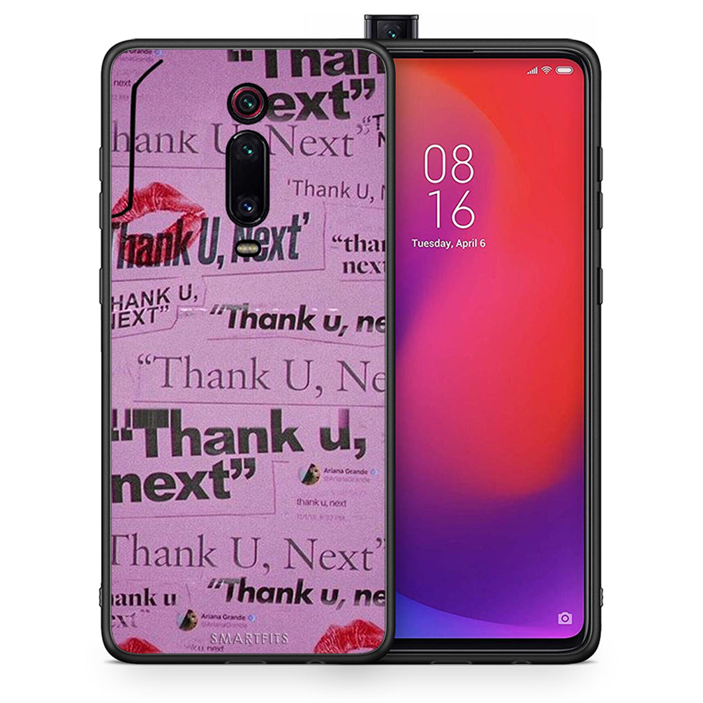 Θήκη Αγίου Βαλεντίνου Xiaomi Mi 9T Thank You Next από τη Smartfits με σχέδιο στο πίσω μέρος και μαύρο περίβλημα | Xiaomi Mi 9T Thank You Next case with colorful back and black bezels