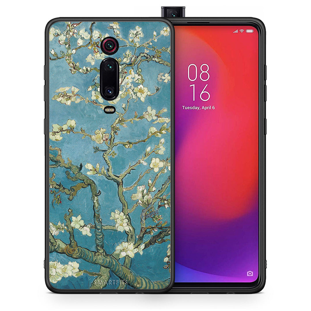 Θήκη Xiaomi Redmi K20/K20 Pro White Blossoms από τη Smartfits με σχέδιο στο πίσω μέρος και μαύρο περίβλημα | Xiaomi Redmi K20/K20 Pro White Blossoms case with colorful back and black bezels