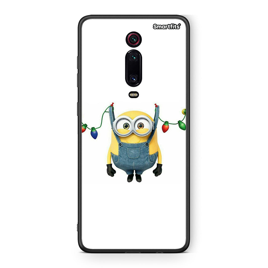 Xiaomi Mi 9T Xmas Minion Lights θήκη από τη Smartfits με σχέδιο στο πίσω μέρος και μαύρο περίβλημα | Smartphone case with colorful back and black bezels by Smartfits