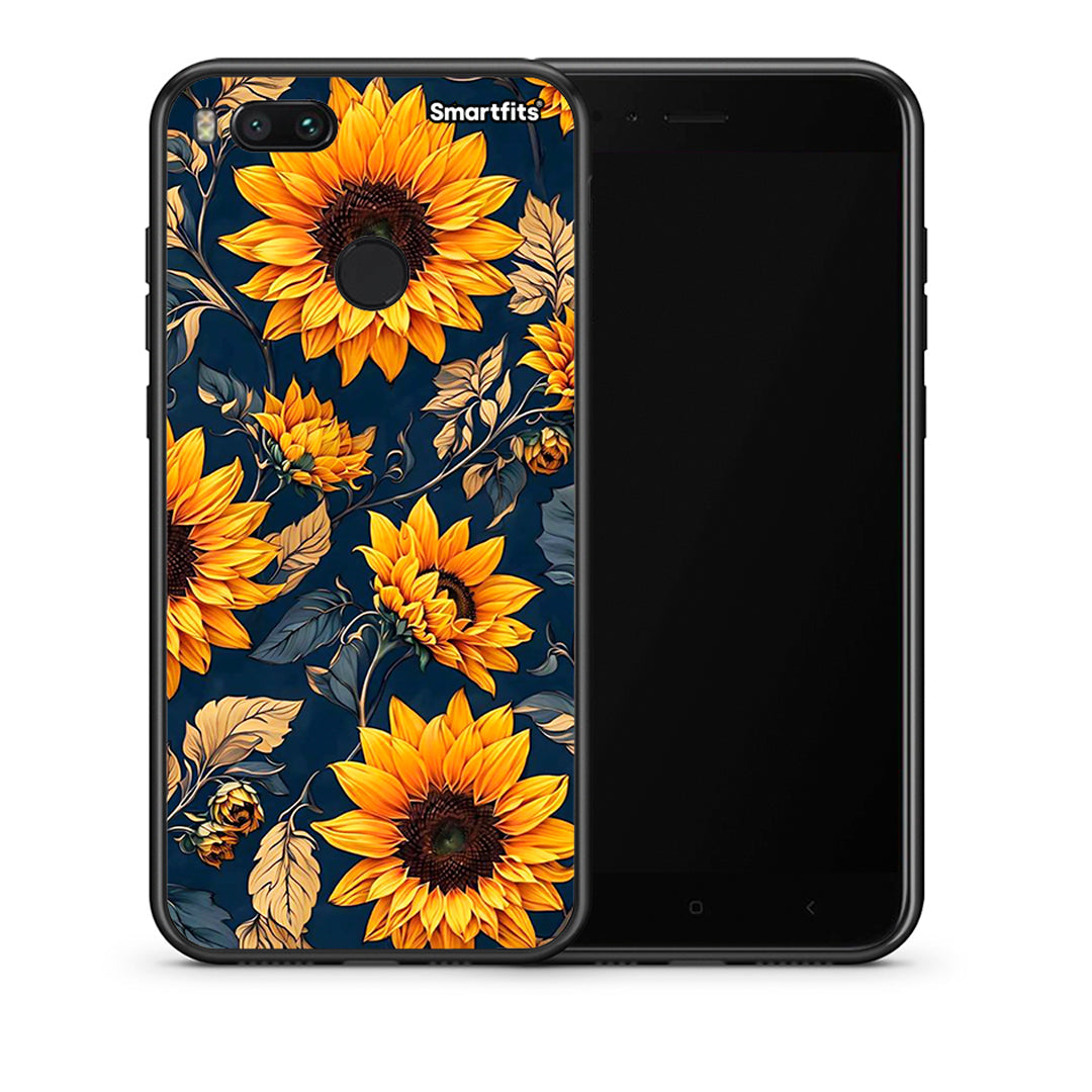 Θήκη Xiaomi Mi A1 Autumn Sunflowers από τη Smartfits με σχέδιο στο πίσω μέρος και μαύρο περίβλημα | Xiaomi Mi A1 Autumn Sunflowers case with colorful back and black bezels