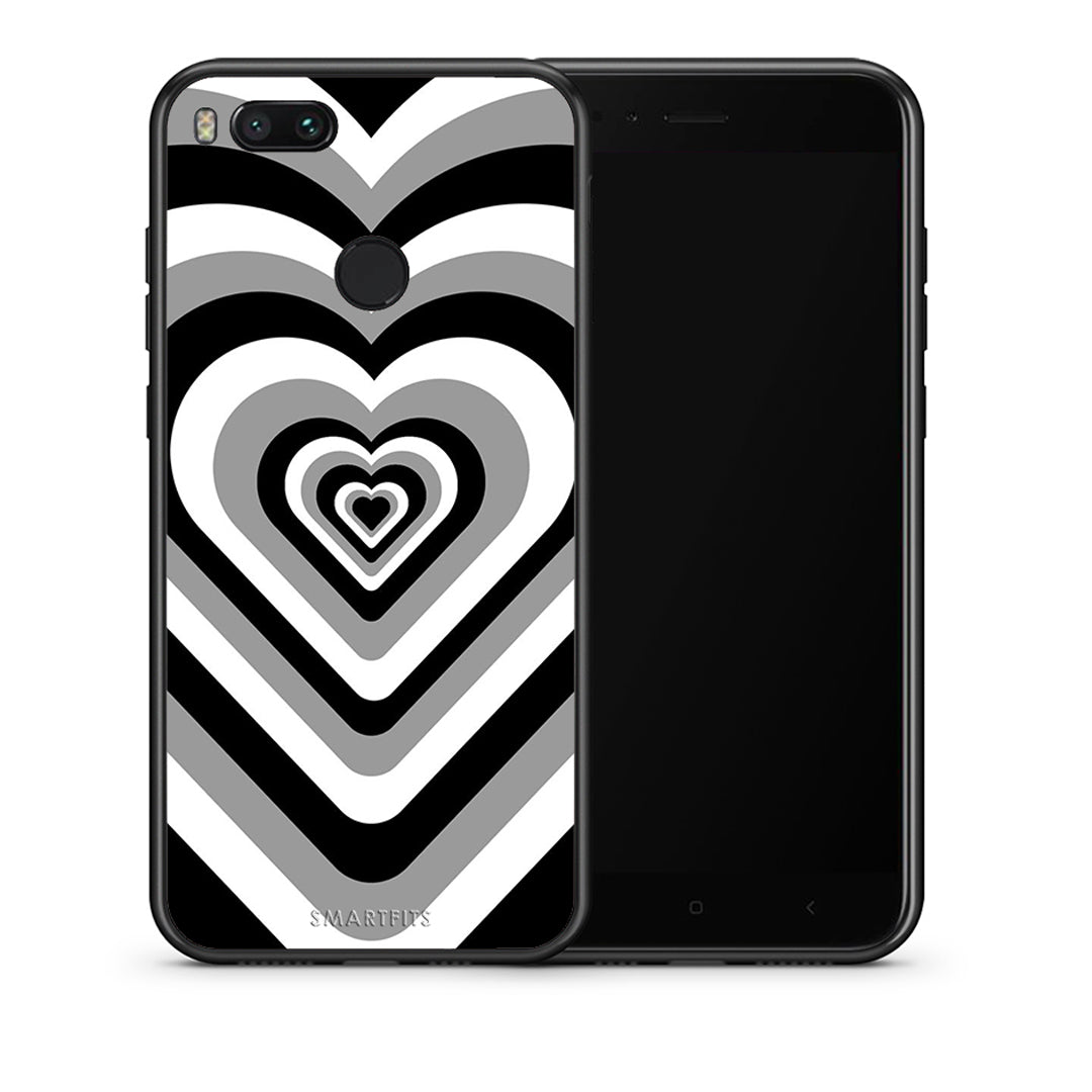 Θήκη Xiaomi Mi A1 Black Hearts από τη Smartfits με σχέδιο στο πίσω μέρος και μαύρο περίβλημα | Xiaomi Mi A1 Black Hearts case with colorful back and black bezels