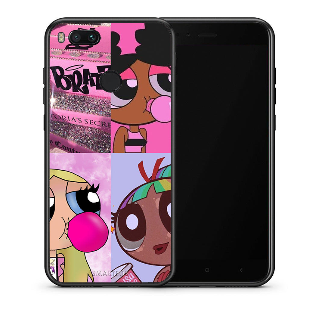 Θήκη Αγίου Βαλεντίνου Xiaomi Mi A1 Bubble Girls από τη Smartfits με σχέδιο στο πίσω μέρος και μαύρο περίβλημα | Xiaomi Mi A1 Bubble Girls case with colorful back and black bezels