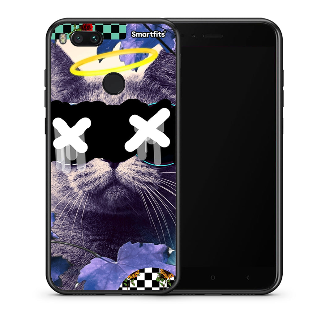 Θήκη Xiaomi Mi A1 Cat Collage από τη Smartfits με σχέδιο στο πίσω μέρος και μαύρο περίβλημα | Xiaomi Mi A1 Cat Collage case with colorful back and black bezels