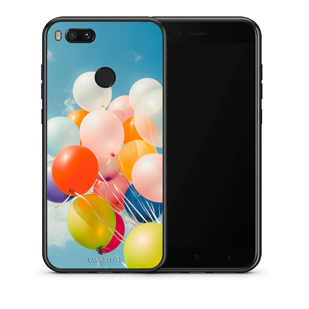 Θήκη Xiaomi Mi A1 Colorful Balloons από τη Smartfits με σχέδιο στο πίσω μέρος και μαύρο περίβλημα | Xiaomi Mi A1 Colorful Balloons case with colorful back and black bezels