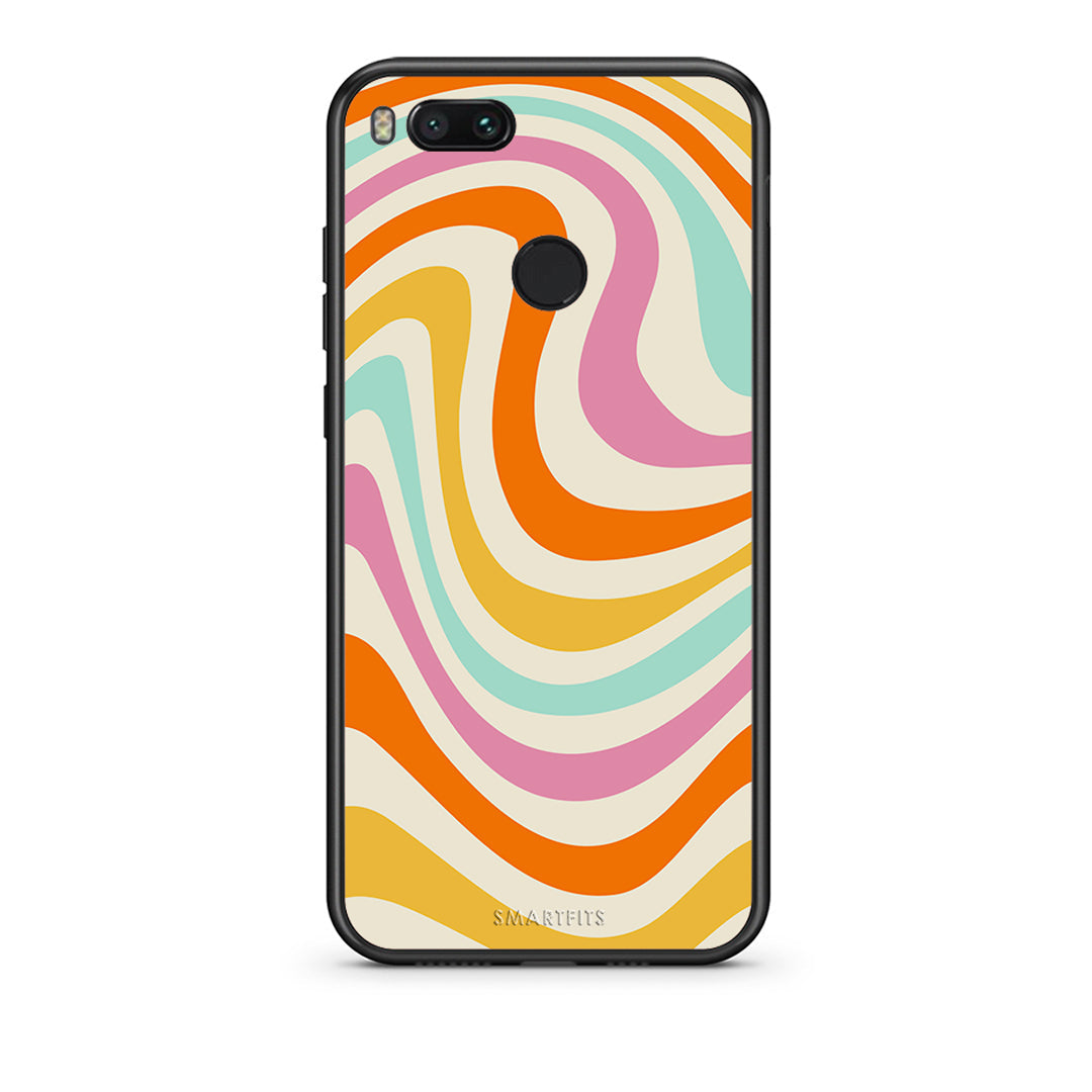 xiaomi mi aColourful Waves θήκη από τη Smartfits με σχέδιο στο πίσω μέρος και μαύρο περίβλημα | Smartphone case with colorful back and black bezels by Smartfits