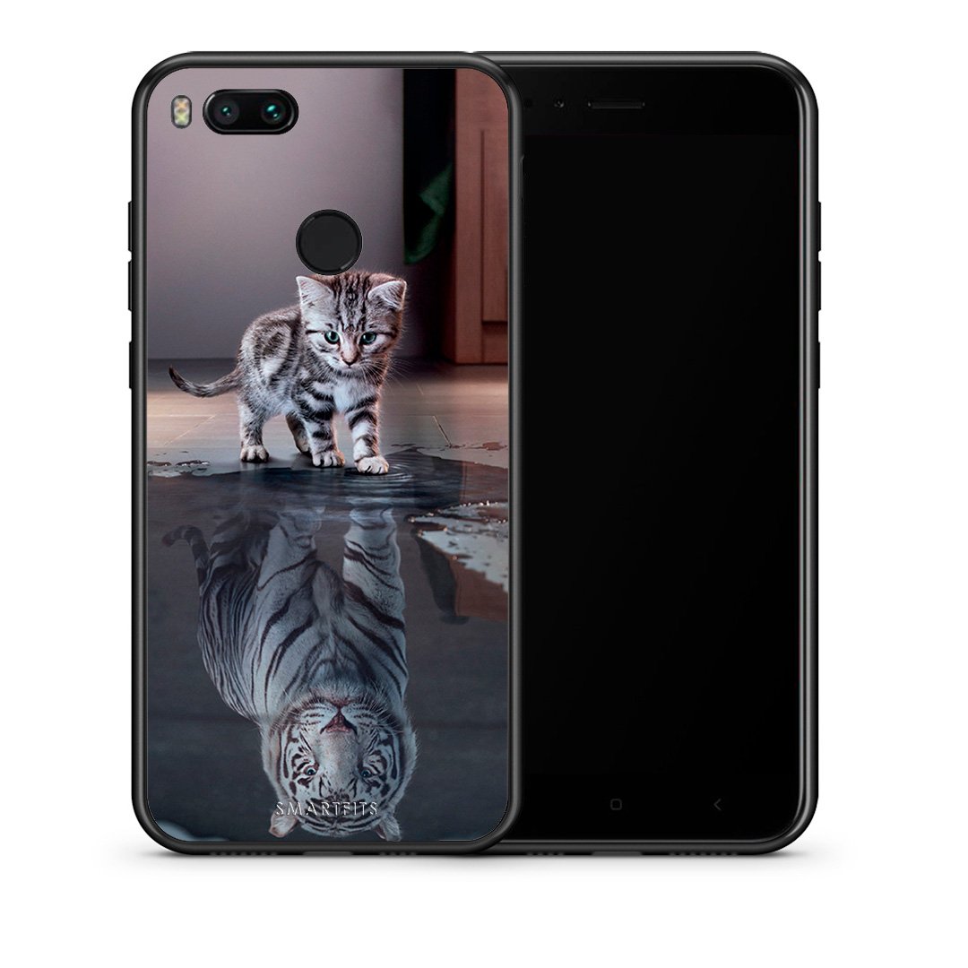Θήκη Xiaomi Mi A1 Tiger Cute από τη Smartfits με σχέδιο στο πίσω μέρος και μαύρο περίβλημα | Xiaomi Mi A1 Tiger Cute case with colorful back and black bezels
