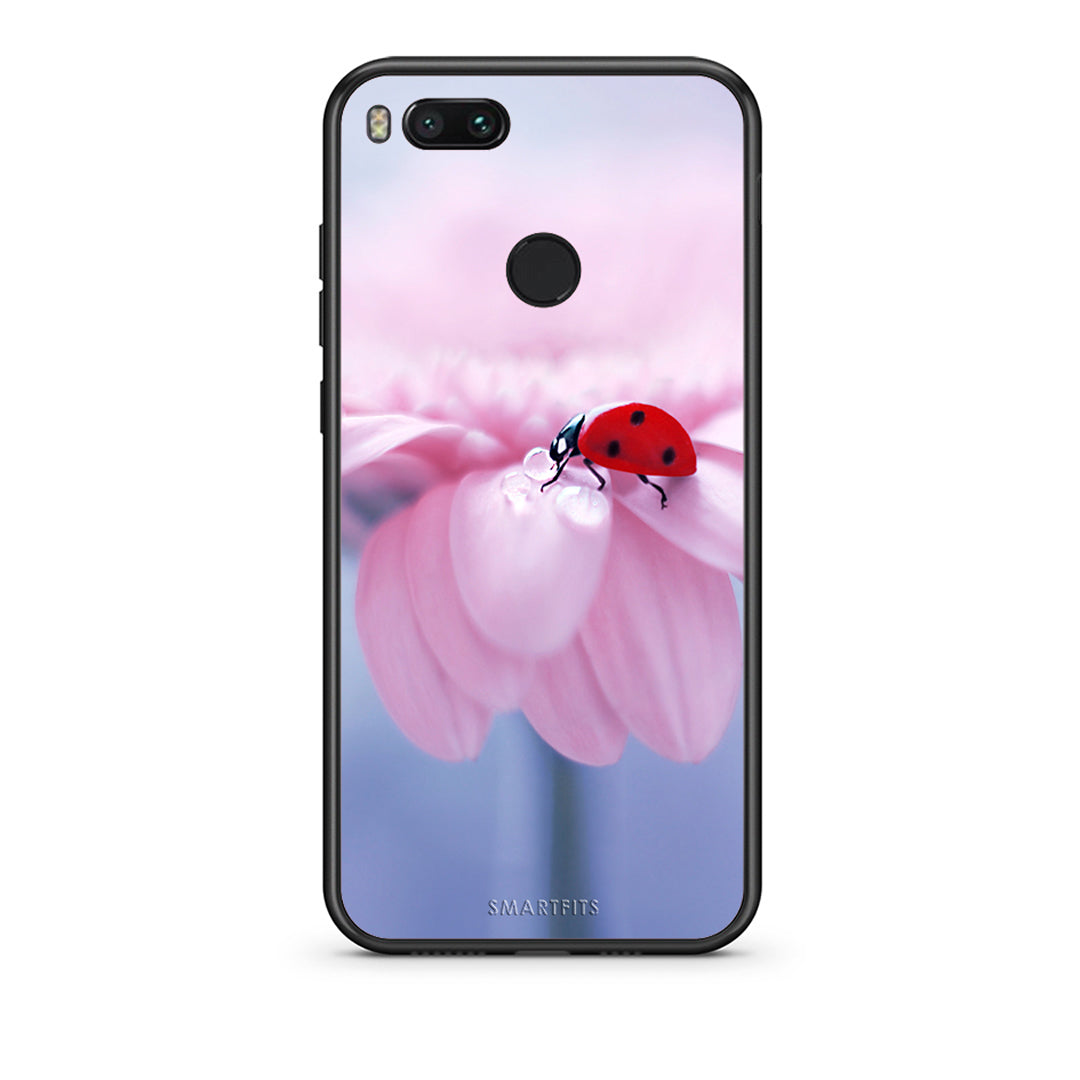 xiaomi mi aLadybug Flower θήκη από τη Smartfits με σχέδιο στο πίσω μέρος και μαύρο περίβλημα | Smartphone case with colorful back and black bezels by Smartfits