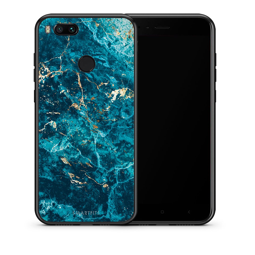 Θήκη Xiaomi Mi A1 Marble Blue από τη Smartfits με σχέδιο στο πίσω μέρος και μαύρο περίβλημα | Xiaomi Mi A1 Marble Blue case with colorful back and black bezels
