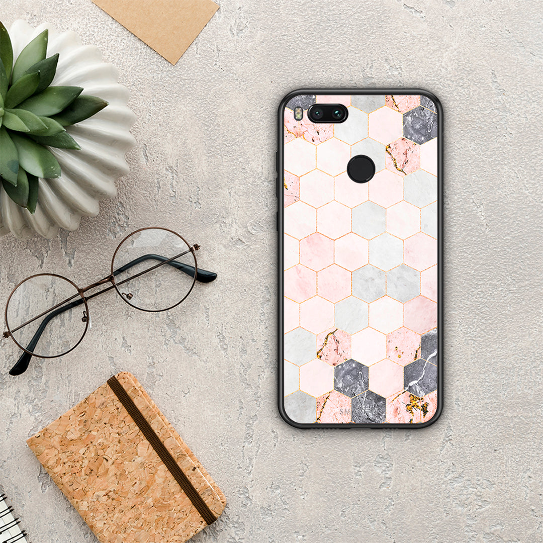Marble Hexagon Pink - Xiaomi Mi A1 case