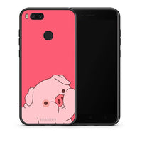 Thumbnail for Θήκη Αγίου Βαλεντίνου Xiaomi Mi A1 Pig Love 1 από τη Smartfits με σχέδιο στο πίσω μέρος και μαύρο περίβλημα | Xiaomi Mi A1 Pig Love 1 case with colorful back and black bezels