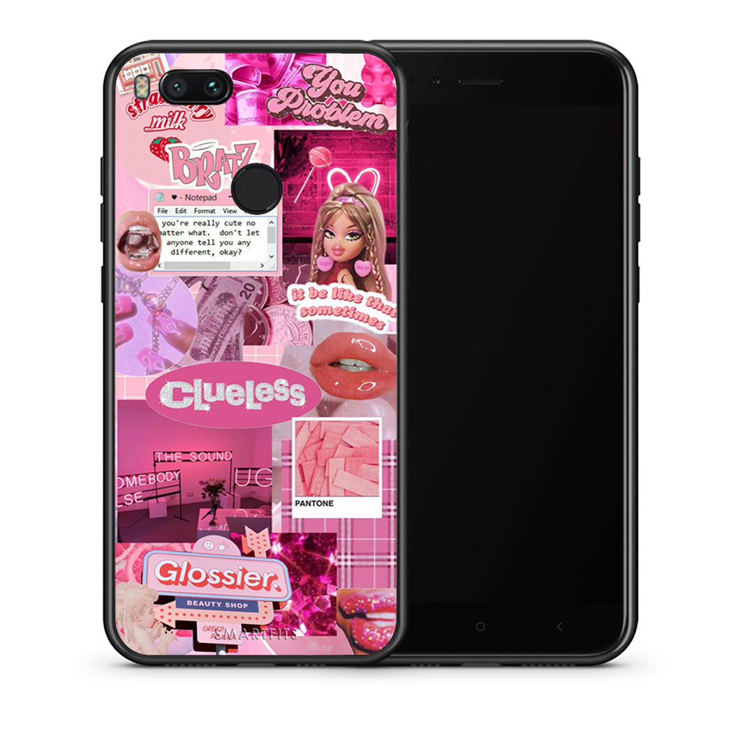 Θήκη Αγίου Βαλεντίνου Xiaomi Mi A1 Pink Love από τη Smartfits με σχέδιο στο πίσω μέρος και μαύρο περίβλημα | Xiaomi Mi A1 Pink Love case with colorful back and black bezels