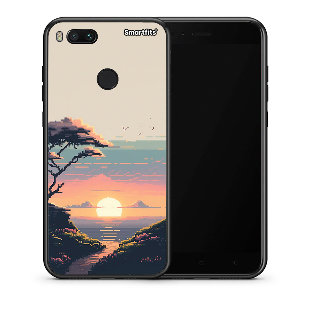 Θήκη Xiaomi Mi A1 Pixel Sunset από τη Smartfits με σχέδιο στο πίσω μέρος και μαύρο περίβλημα | Xiaomi Mi A1 Pixel Sunset case with colorful back and black bezels