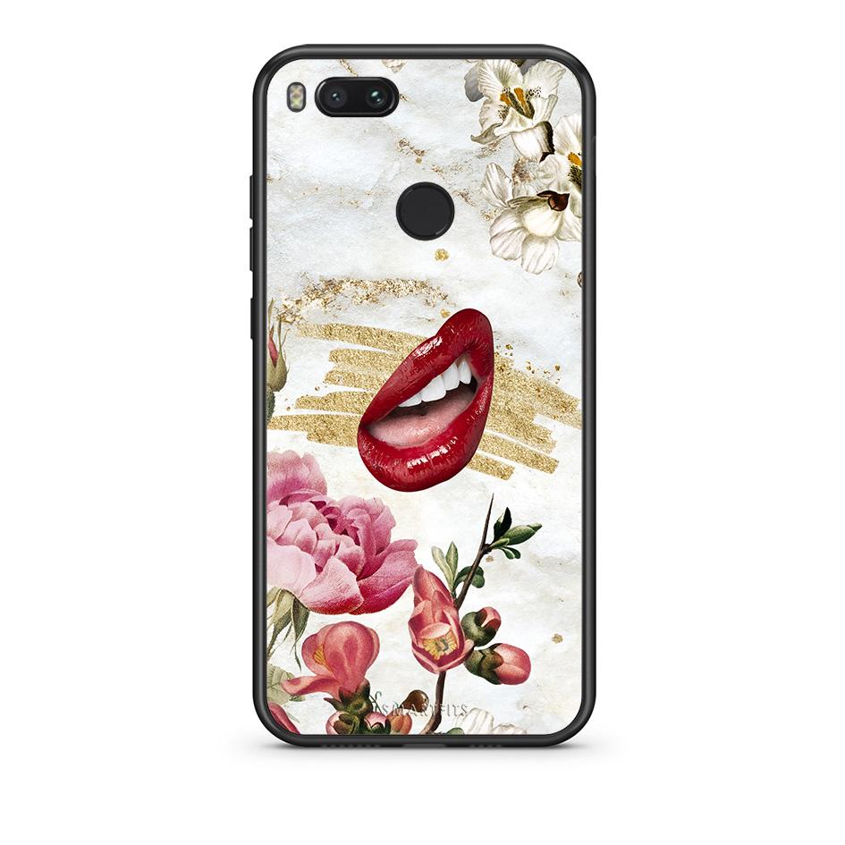 xiaomi mi aRed Lips θήκη από τη Smartfits με σχέδιο στο πίσω μέρος και μαύρο περίβλημα | Smartphone case with colorful back and black bezels by Smartfits