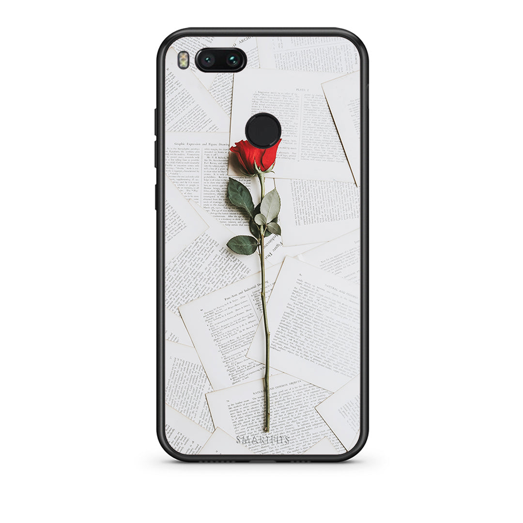 xiaomi mi aRed Rose θήκη από τη Smartfits με σχέδιο στο πίσω μέρος και μαύρο περίβλημα | Smartphone case with colorful back and black bezels by Smartfits