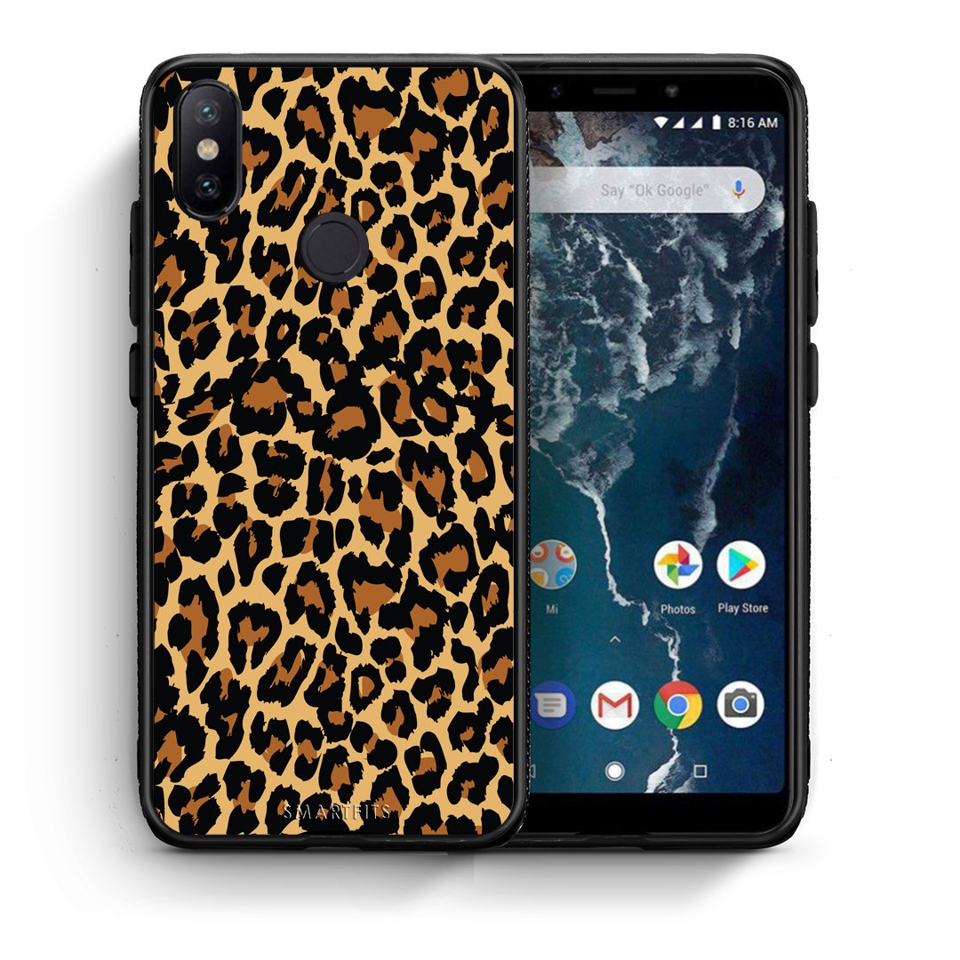 Θήκη Xiaomi Mi A2 Leopard Animal από τη Smartfits με σχέδιο στο πίσω μέρος και μαύρο περίβλημα | Xiaomi Mi A2 Leopard Animal case with colorful back and black bezels