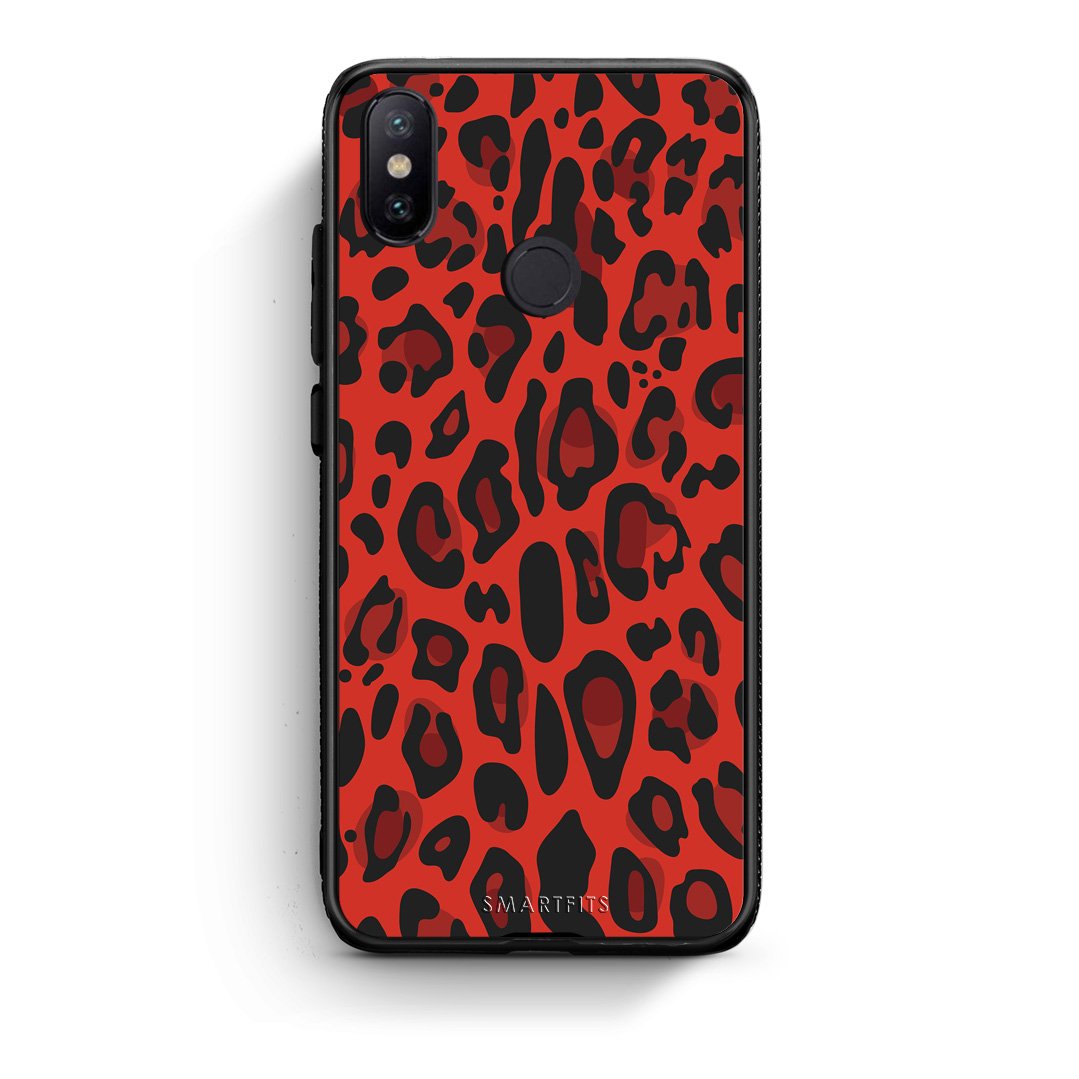 4 - Xiaomi Mi A2 Red Leopard Animal case, cover, bumper