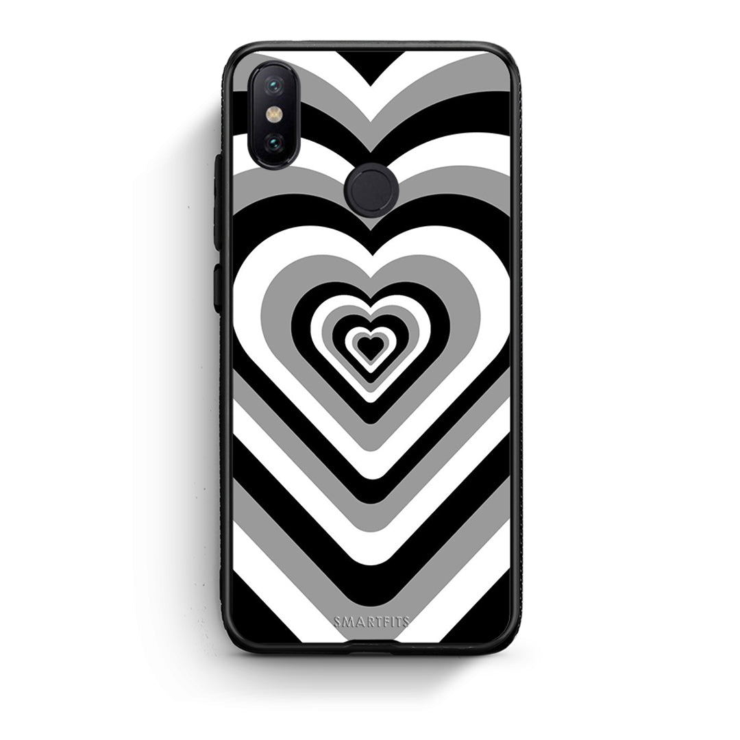 Xiaomi Mi A2 Black Hearts θήκη από τη Smartfits με σχέδιο στο πίσω μέρος και μαύρο περίβλημα | Smartphone case with colorful back and black bezels by Smartfits