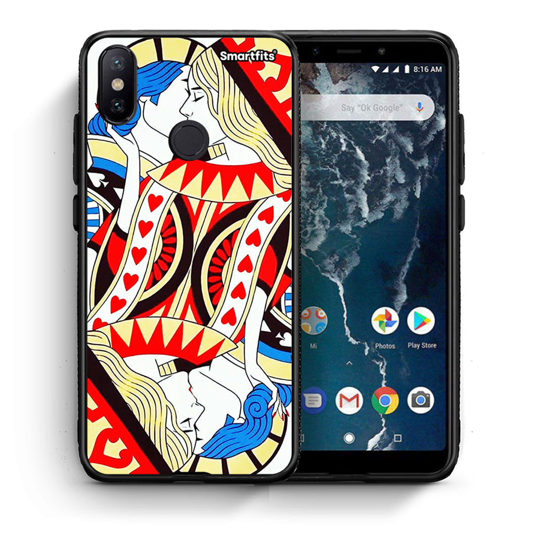 Θήκη Xiaomi Mi A2 Card Love από τη Smartfits με σχέδιο στο πίσω μέρος και μαύρο περίβλημα | Xiaomi Mi A2 Card Love case with colorful back and black bezels