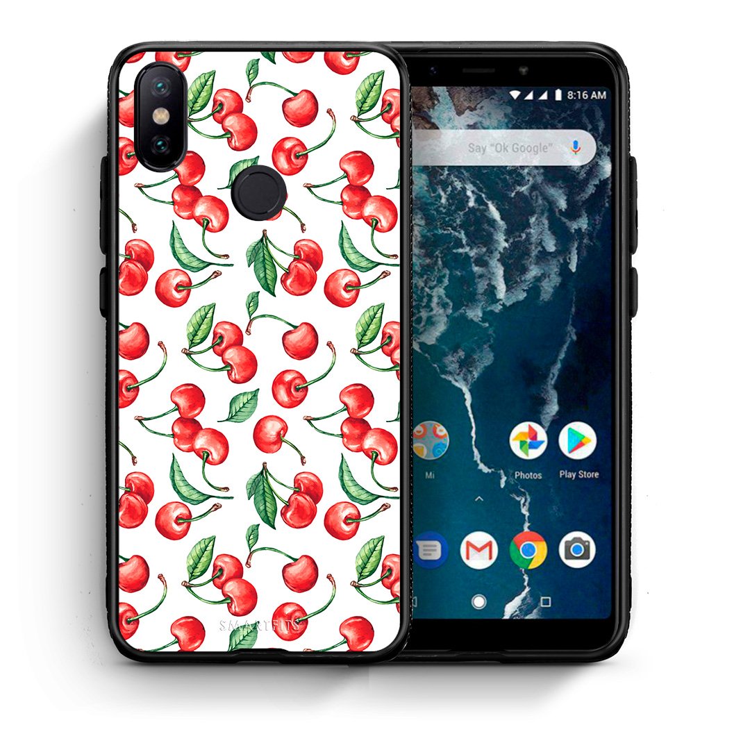 Θήκη Xiaomi Mi A2 Cherry Summer από τη Smartfits με σχέδιο στο πίσω μέρος και μαύρο περίβλημα | Xiaomi Mi A2 Cherry Summer case with colorful back and black bezels