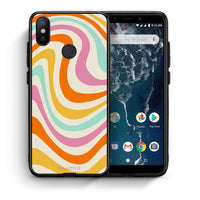Thumbnail for Θήκη Xiaomi Mi A2 Colourful Waves από τη Smartfits με σχέδιο στο πίσω μέρος και μαύρο περίβλημα | Xiaomi Mi A2 Colourful Waves case with colorful back and black bezels