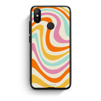 Thumbnail for Xiaomi Mi A2 Colourful Waves θήκη από τη Smartfits με σχέδιο στο πίσω μέρος και μαύρο περίβλημα | Smartphone case with colorful back and black bezels by Smartfits