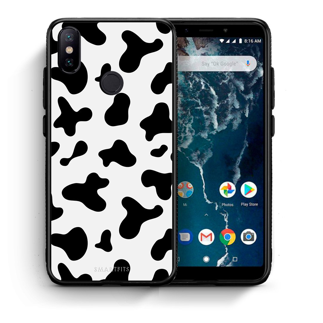 Θήκη Xiaomi Mi A2 Cow Print από τη Smartfits με σχέδιο στο πίσω μέρος και μαύρο περίβλημα | Xiaomi Mi A2 Cow Print case with colorful back and black bezels