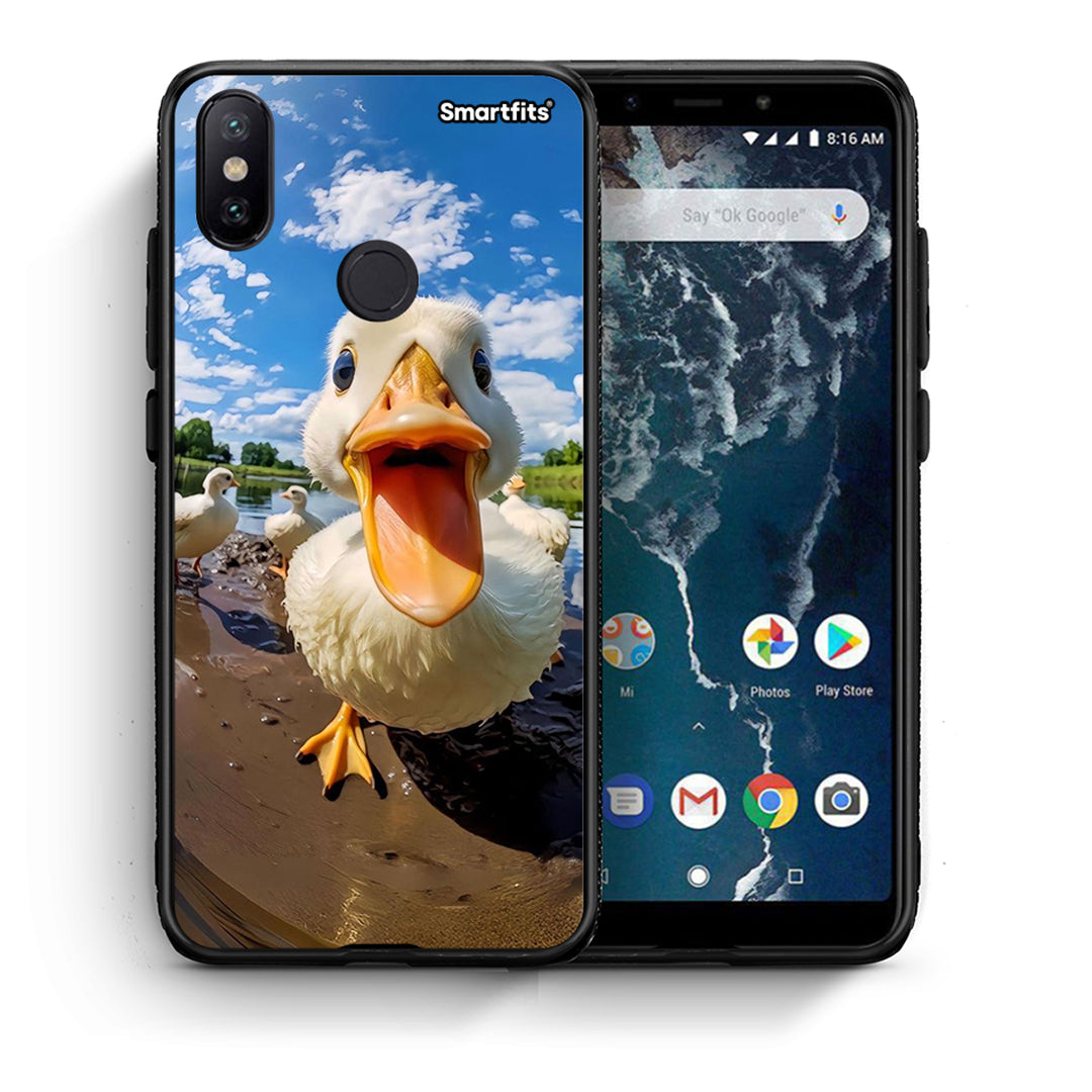 Θήκη Xiaomi Mi A2 Duck Face από τη Smartfits με σχέδιο στο πίσω μέρος και μαύρο περίβλημα | Xiaomi Mi A2 Duck Face case with colorful back and black bezels