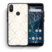 Thumbnail for Θήκη Xiaomi Mi A2 Luxury White Geometric από τη Smartfits με σχέδιο στο πίσω μέρος και μαύρο περίβλημα | Xiaomi Mi A2 Luxury White Geometric case with colorful back and black bezels