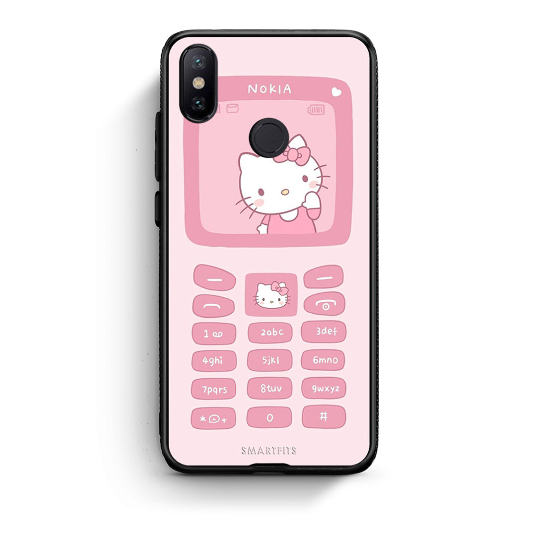 Xiaomi Mi A2 Hello Kitten Θήκη Αγίου Βαλεντίνου από τη Smartfits με σχέδιο στο πίσω μέρος και μαύρο περίβλημα | Smartphone case with colorful back and black bezels by Smartfits