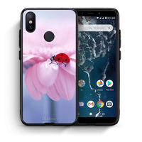 Thumbnail for Θήκη Xiaomi Mi A2 Ladybug Flower από τη Smartfits με σχέδιο στο πίσω μέρος και μαύρο περίβλημα | Xiaomi Mi A2 Ladybug Flower case with colorful back and black bezels