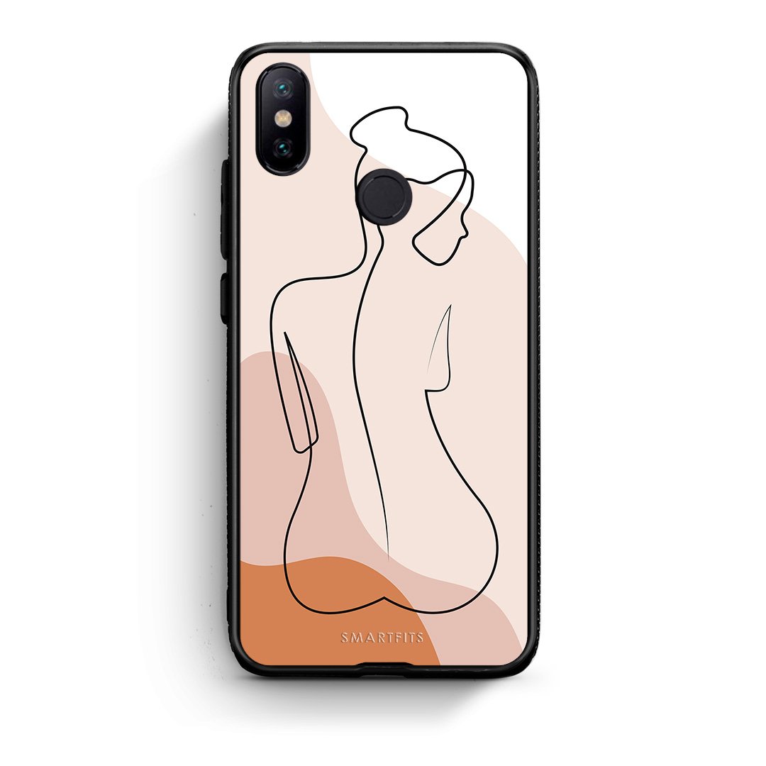 Xiaomi Mi A2 LineArt Woman θήκη από τη Smartfits με σχέδιο στο πίσω μέρος και μαύρο περίβλημα | Smartphone case with colorful back and black bezels by Smartfits