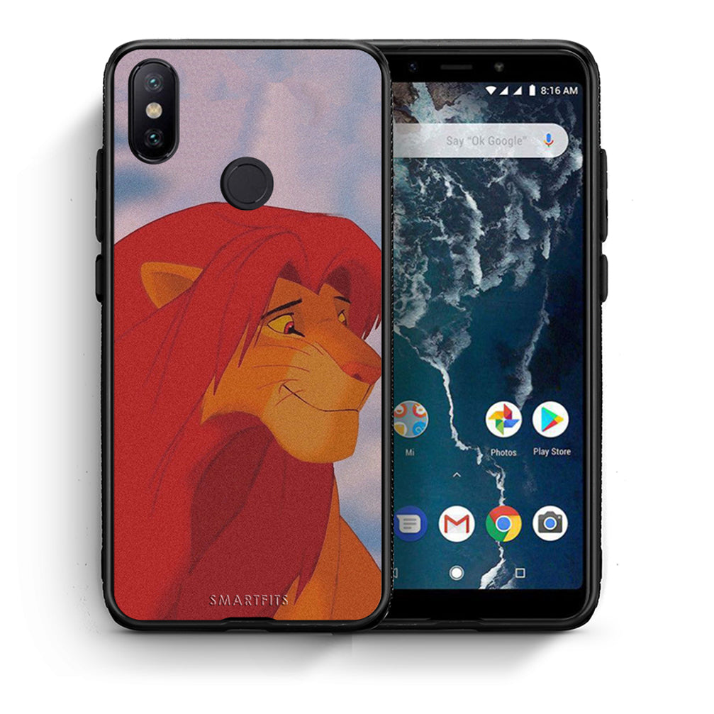 Θήκη Αγίου Βαλεντίνου Xiaomi Mi A2 Lion Love 1 από τη Smartfits με σχέδιο στο πίσω μέρος και μαύρο περίβλημα | Xiaomi Mi A2 Lion Love 1 case with colorful back and black bezels