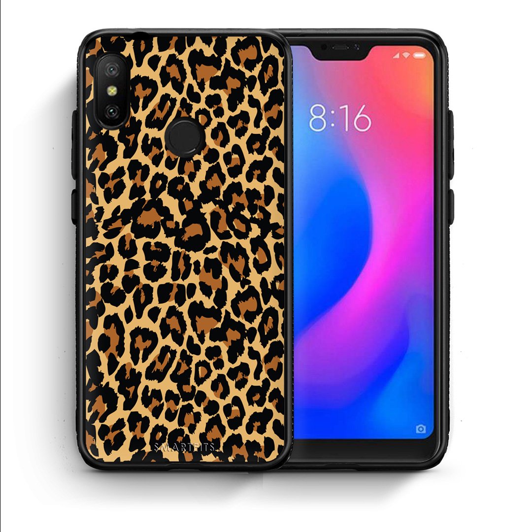 Θήκη Xiaomi Mi A2 Lite Leopard Animal από τη Smartfits με σχέδιο στο πίσω μέρος και μαύρο περίβλημα | Xiaomi Mi A2 Lite Leopard Animal case with colorful back and black bezels
